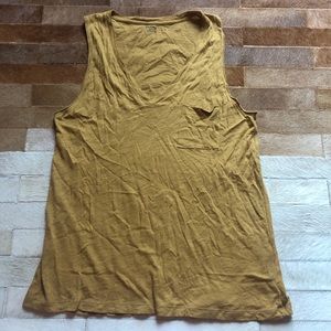 Mustard Yellow Vneck Tank with Pocket by Madewell